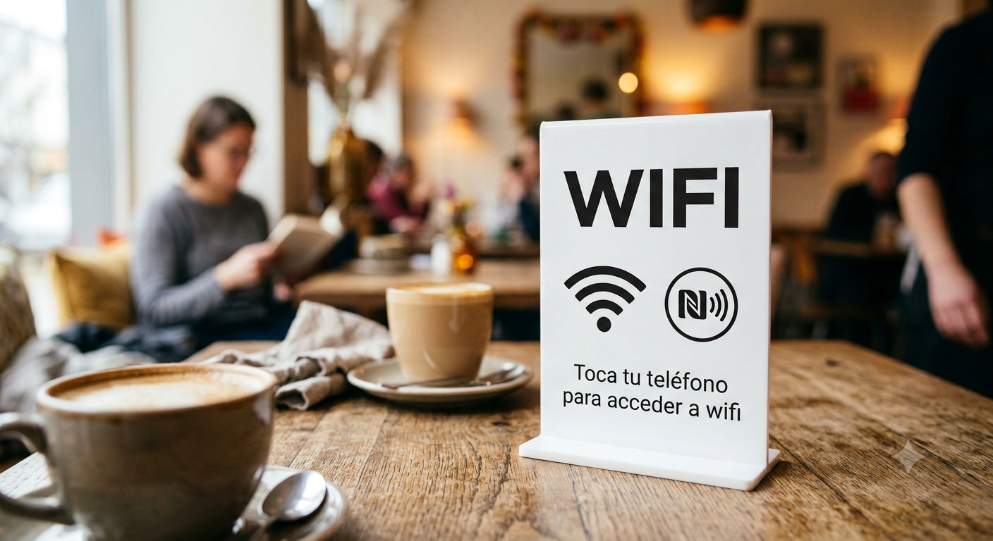 Cartel WIFI + NFC para mesa